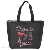 Cheers To 75 Years 75th Birthday Present 75 Years Old Bday Tote Bag thumb 0