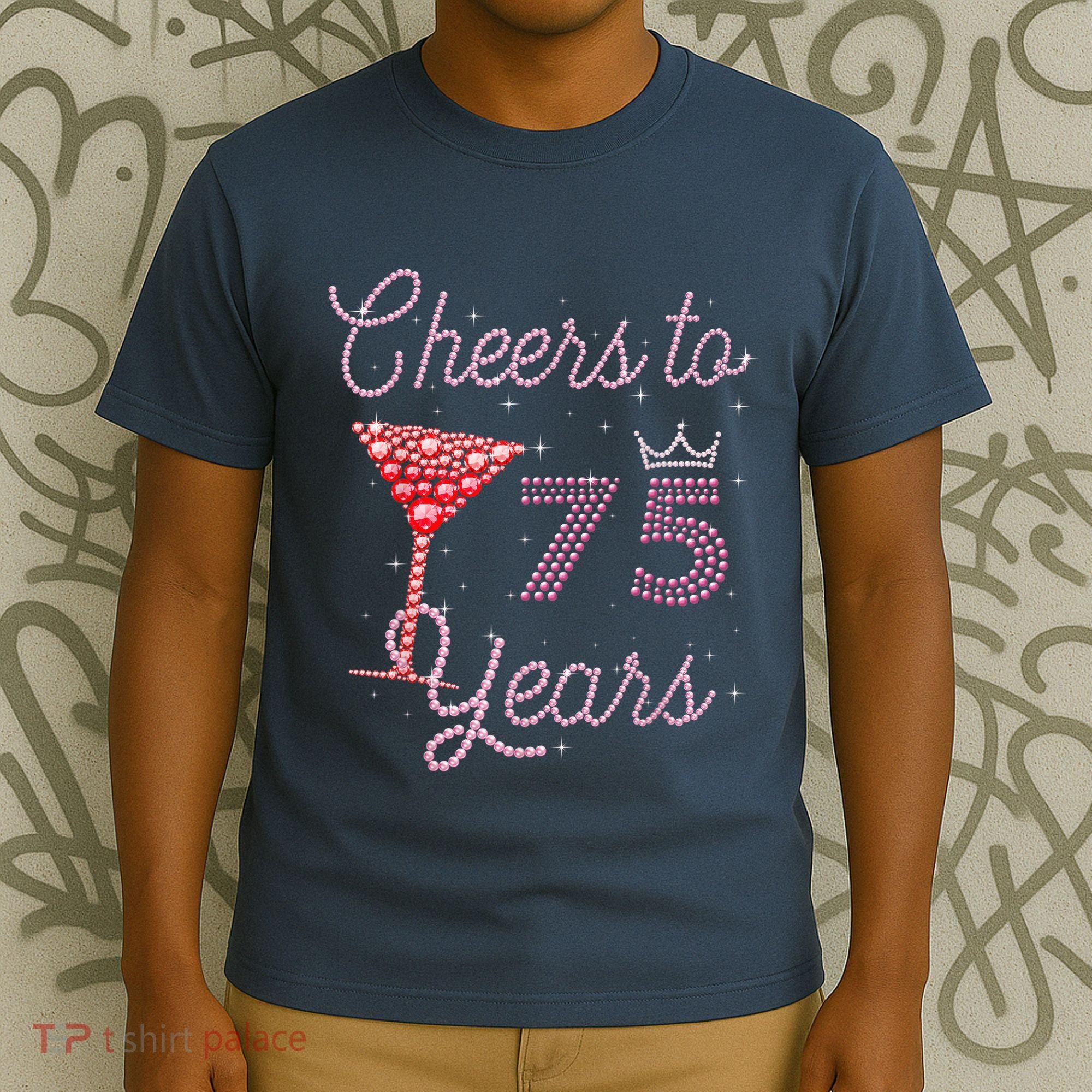 Cheers To 75 Years 75th Birthday Present 75 Years Old Bday T-Shirt