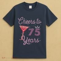 Cheers To 75 Years 75th Birthday Present 75 Years Old Bday T-Shirt thumb 4