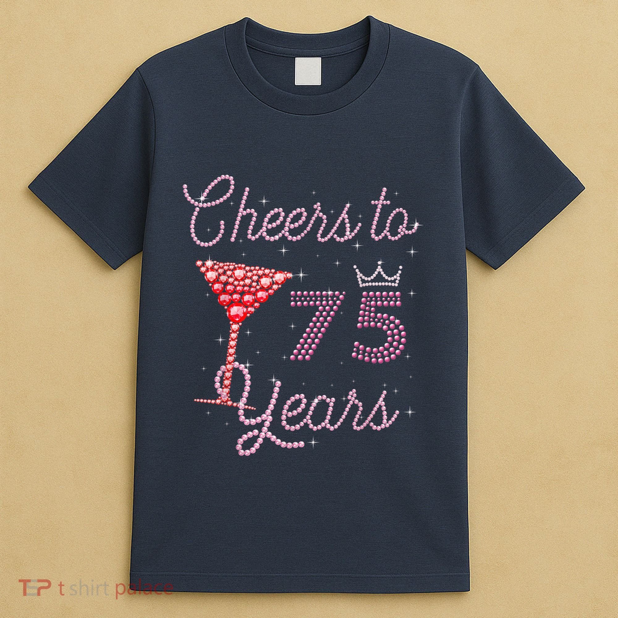 Cheers To 75 Years 75th Birthday Present 75 Years Old Bday T-Shirt