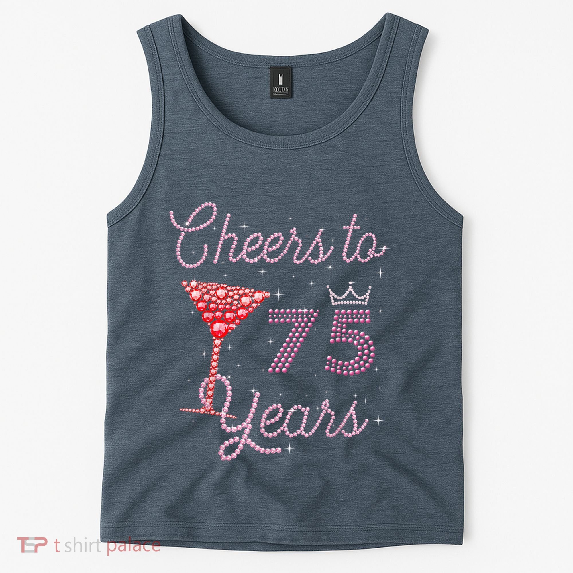 Cheers To 75 Years 75th Birthday Present 75 Years Old Bday Tank Top
