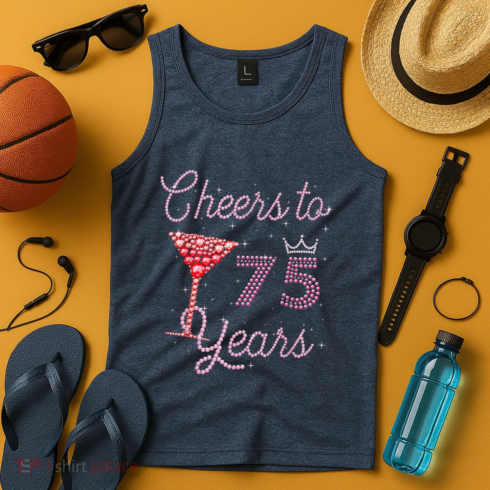 Cheers To 75 Years 75th Birthday Present 75 Years Old Bday Tank Top