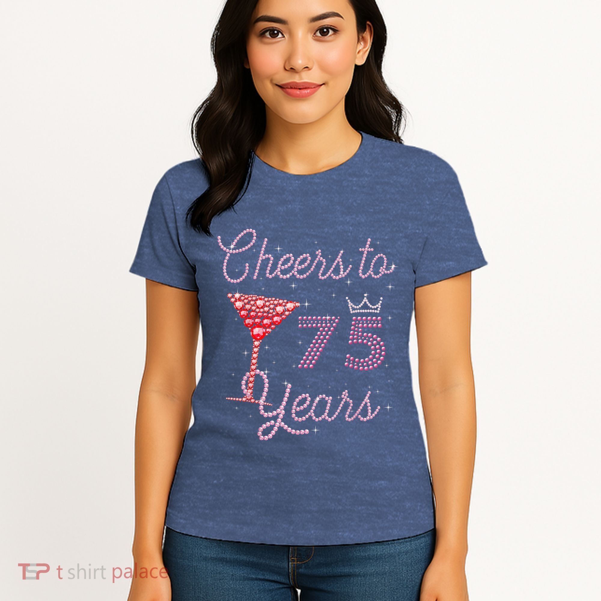 Cheers To 75 Years 75th Birthday Present 75 Years Old Bday Women's T-Shirt