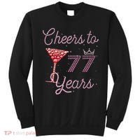 Cheers To 77 Years 77th Birthday 77 Years Old Bday Sweatshirt thumb 0