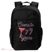 Cheers To 77 Years 77th Birthday 77 Years Old Bday Backpack thumb 0