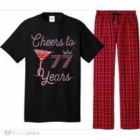 Cheers To 77 Years 77th Birthday 77 Years Old Bday Pajama Set thumb 0