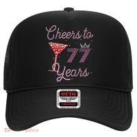 Cheers To 77 Years 77th Birthday 77 Years Old Bday Hat thumb 0