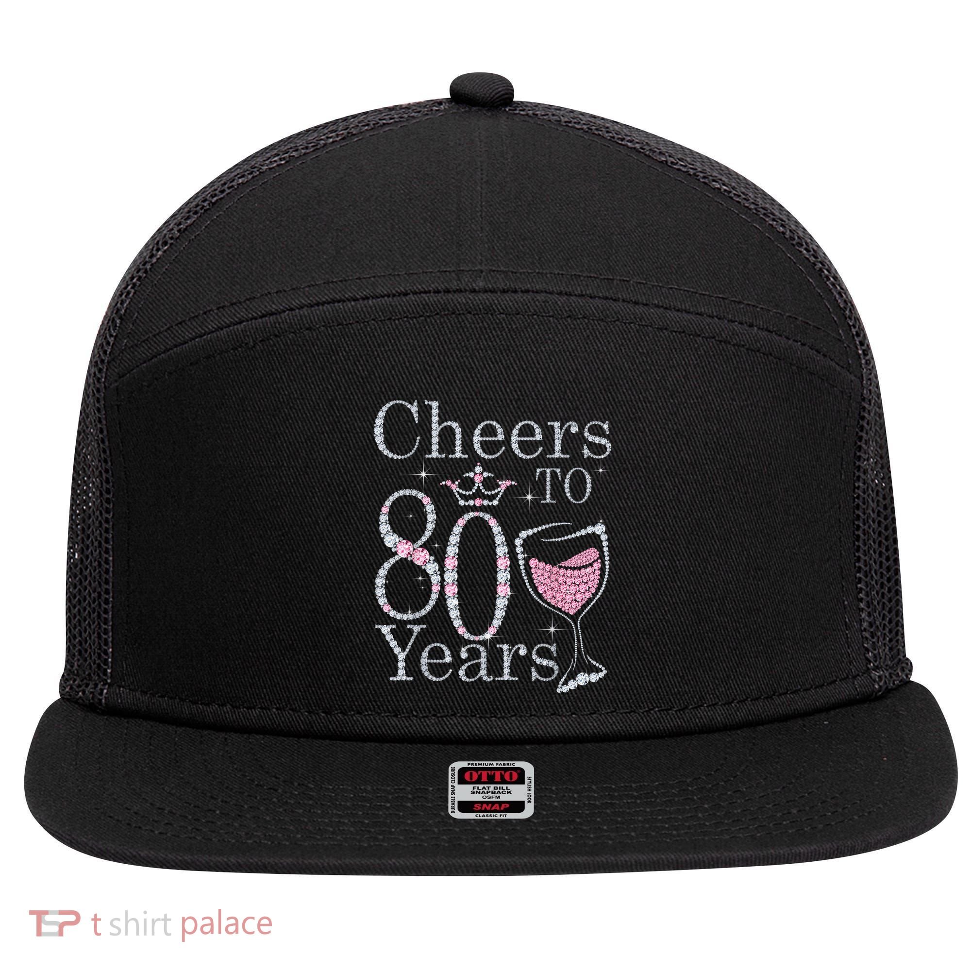 Cheers to 80 Years 1942 80Th Birthday Tee Gift For Wom.e.ns 7 Panel Mesh Trucker Snapback Hat