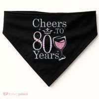 Cheers to 80 Years 1942 80Th Birthday Tee Gift For Wom.e.ns USA-Made Doggie Bandana thumb 0