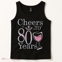 Cheers to 80 Years 1942 80Th Birthday Tee Gift For Wom.e.ns Tank Top thumb 2