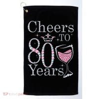 Cheers to 80 Years 1942 80Th Birthday Tee Gift For Wom.e.ns Golf Towel thumb 0