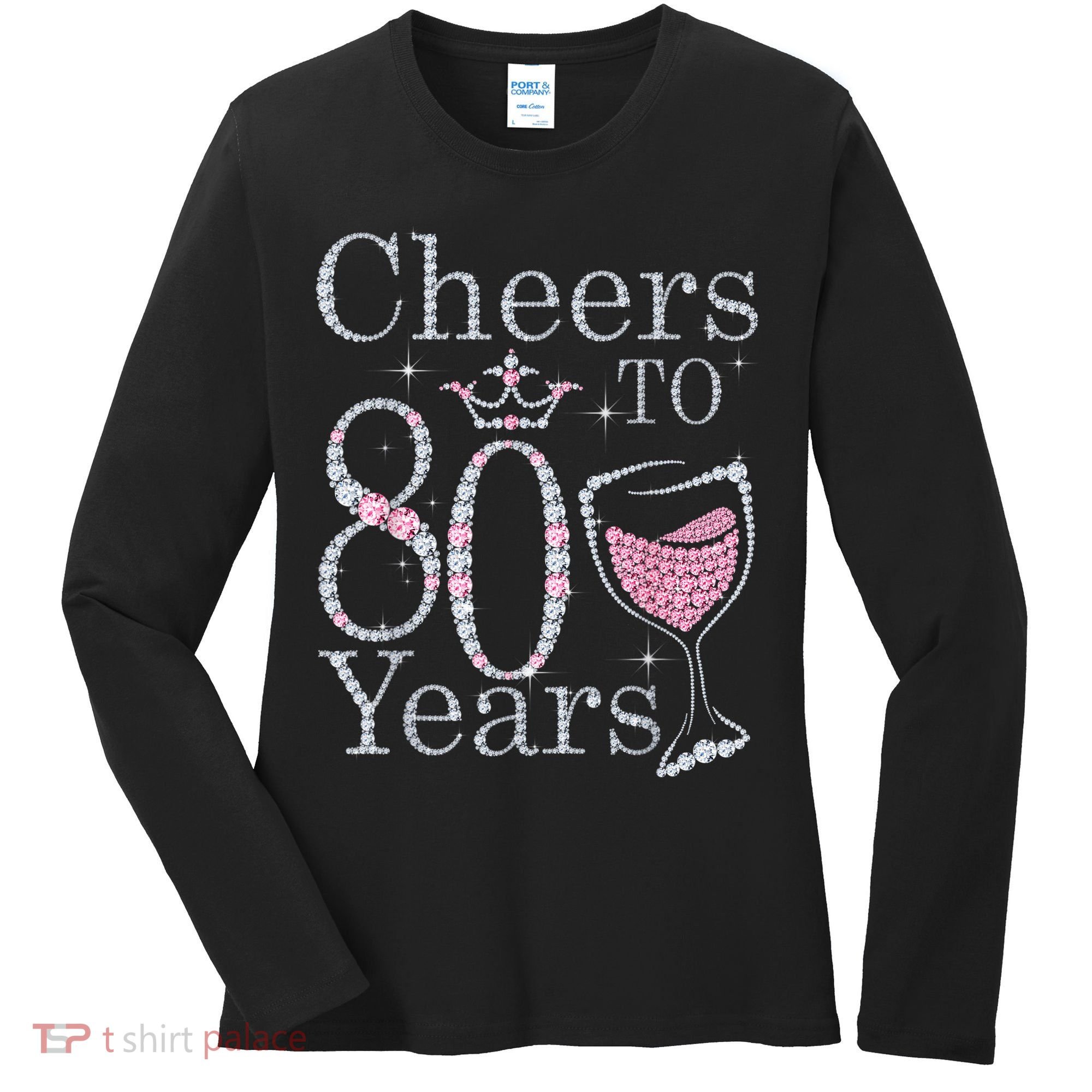 Cheers to 80 Years 1942 80Th Birthday Tee Gift For Wom.e.ns Women's Long Sleeve Shirt
