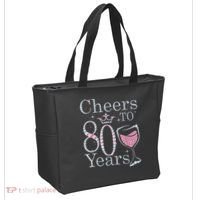 Cheers to 80 Years 1942 80Th Birthday Tee Gift For Wom.e.ns Tote Bag thumb 2