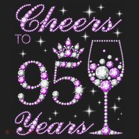 Cheers To 95 Years Old Purple Crown 95th Birthday Women's Sweatshirt thumb 2