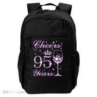 Cheers To 95 Years Old Purple Crown 95th Birthday Backpack thumb 0