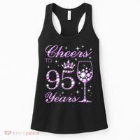 Cheers To 95 Years Old Purple Crown 95th Birthday Women's Tank Top thumb 0