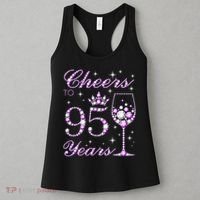 Cheers To 95 Years Old Purple Crown 95th Birthday Women's Tank Top thumb 3
