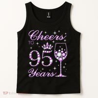 Cheers To 95 Years Old Purple Crown 95th Birthday Tank Top thumb 2