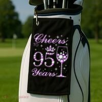 Cheers To 95 Years Old Purple Crown 95th Birthday Golf Towel thumb 2