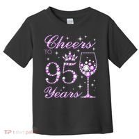 Cheers To 95 Years Old Purple Crown 95th Birthday Toddler T-Shirt thumb 0