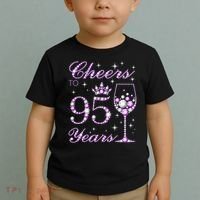Cheers To 95 Years Old Purple Crown 95th Birthday Toddler T-Shirt thumb 2