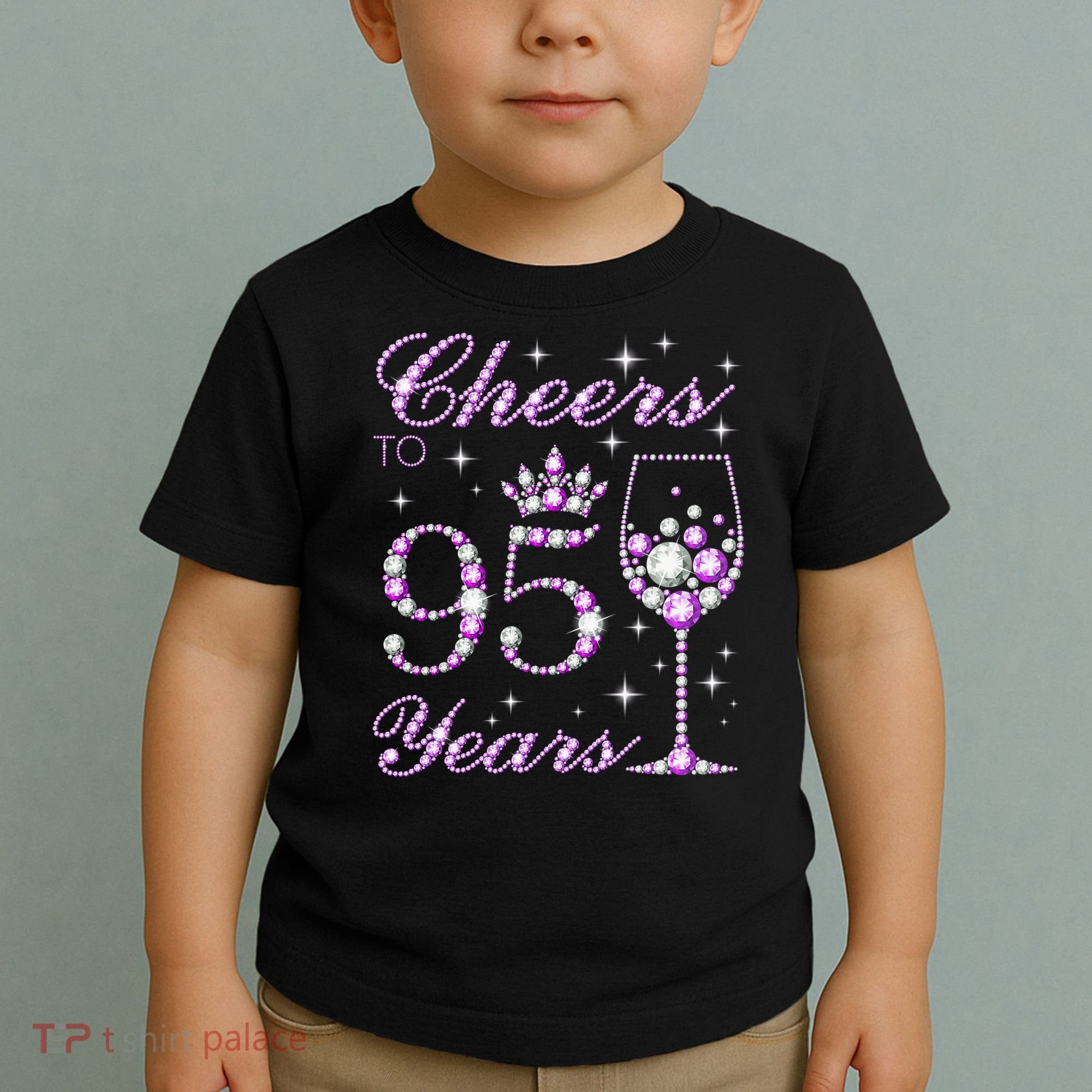 Cheers To 95 Years Old Purple Crown 95th Birthday Toddler T-Shirt
