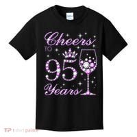 Cheers To 95 Years Old Purple Crown 95th Birthday Kids T-Shirt thumb 0