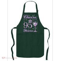 Cheers To 95 Years Old Purple Crown 95th Birthday Apron thumb 0