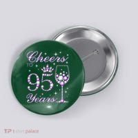 Cheers To 95 Years Old Purple Crown 95th Birthday Button thumb 0