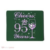 Cheers To 95 Years Old Purple Crown 95th Birthday Mousepad thumb 0