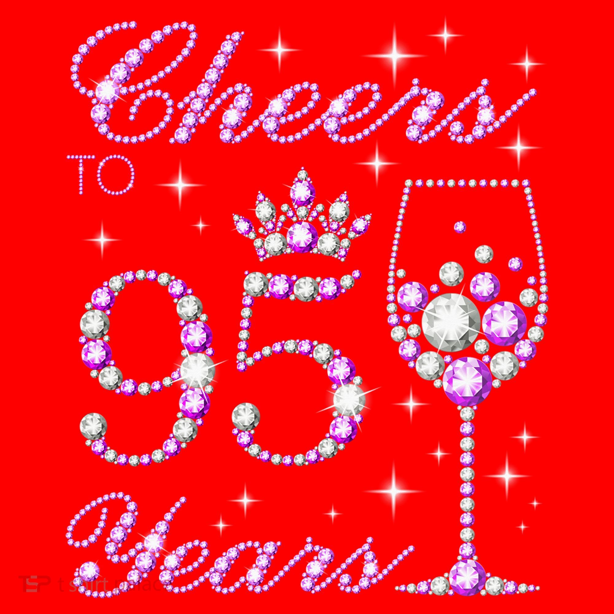 Cheers To 95 Years Old Purple Crown 95th Birthday Santa Hat