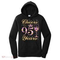Cheers To 95 Years Old Queen 95th Birthday Party Women's Hoodie thumb 0