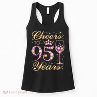 Cheers To 95 Years Old Queen 95th Birthday Party Women's Tank Top thumb 0