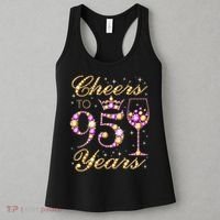 Cheers To 95 Years Old Queen 95th Birthday Party Women's Tank Top thumb 3
