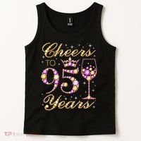 Cheers To 95 Years Old Queen 95th Birthday Party Tank Top thumb 2