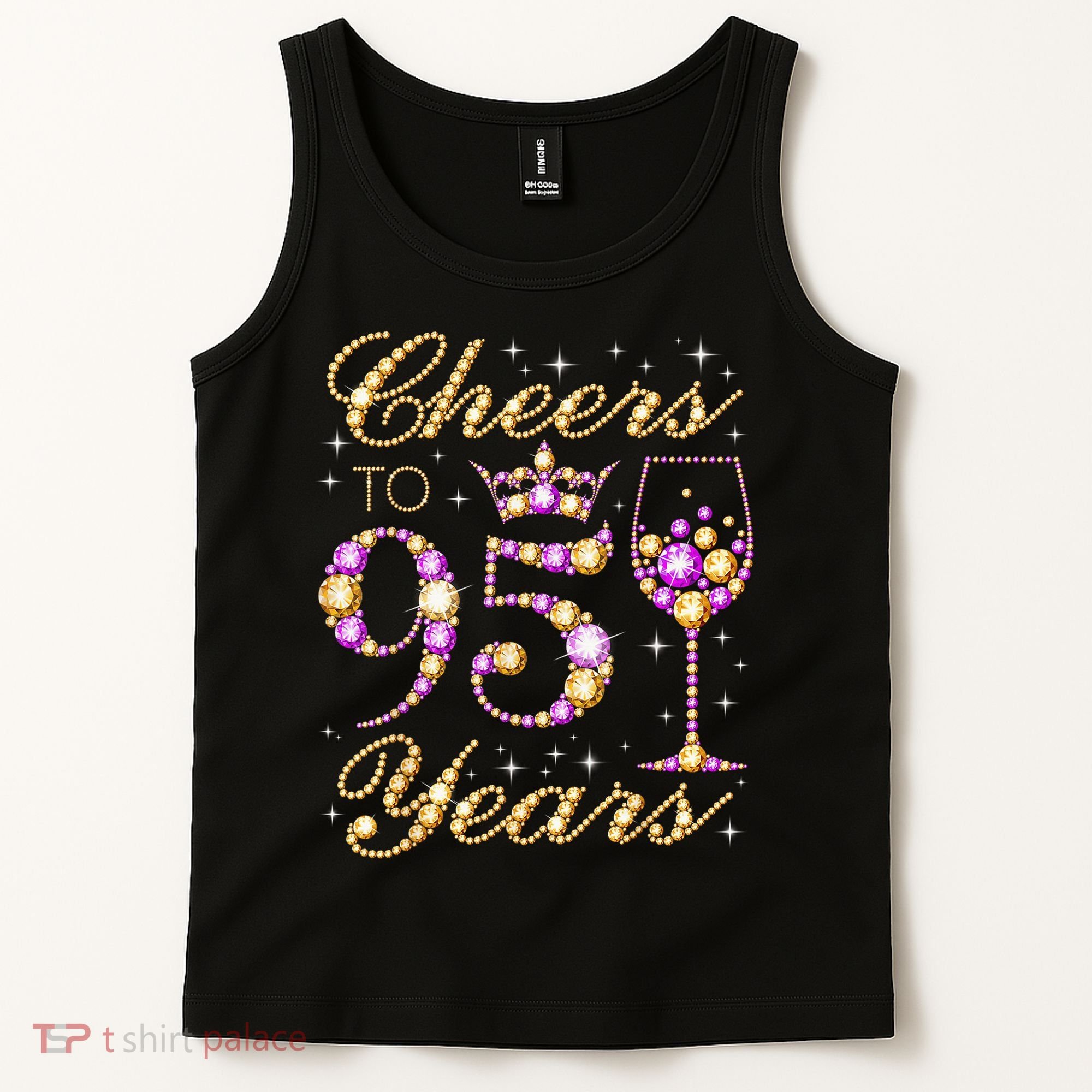 Cheers To 95 Years Old Queen 95th Birthday Party Tank Top