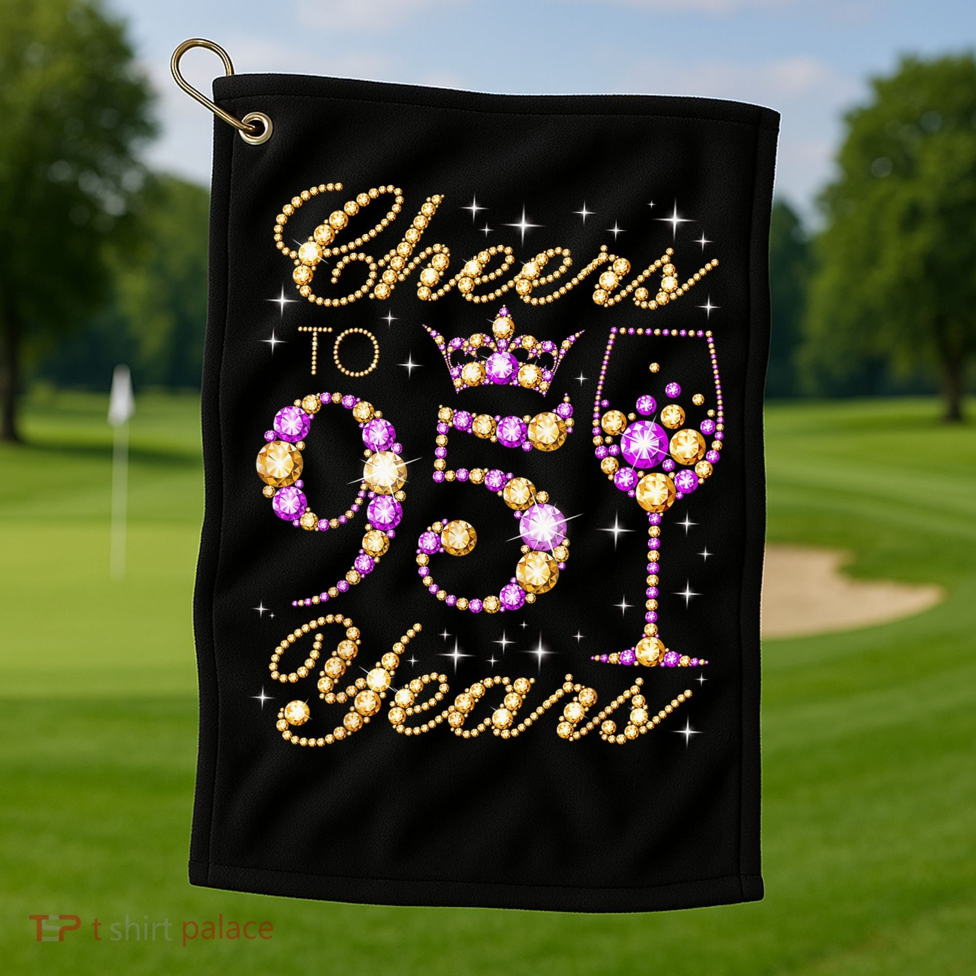 Cheers To 95 Years Old Queen 95th Birthday Party Golf Towel