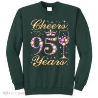 Cheers To 95 Years Old Queen 95th Birthday Party Sweatshirt thumb 0