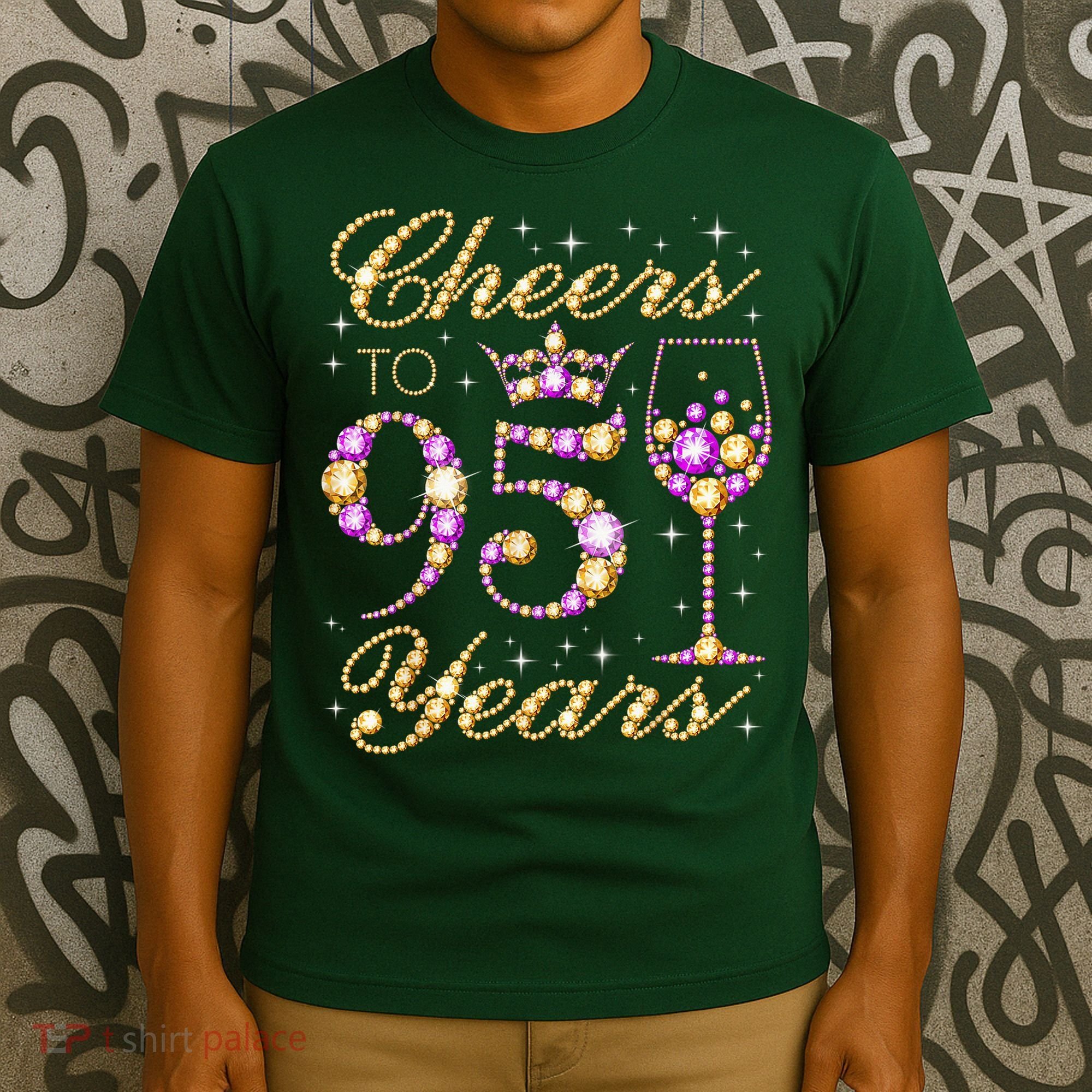Cheers To 95 Years Old Queen 95th Birthday Party T-Shirt