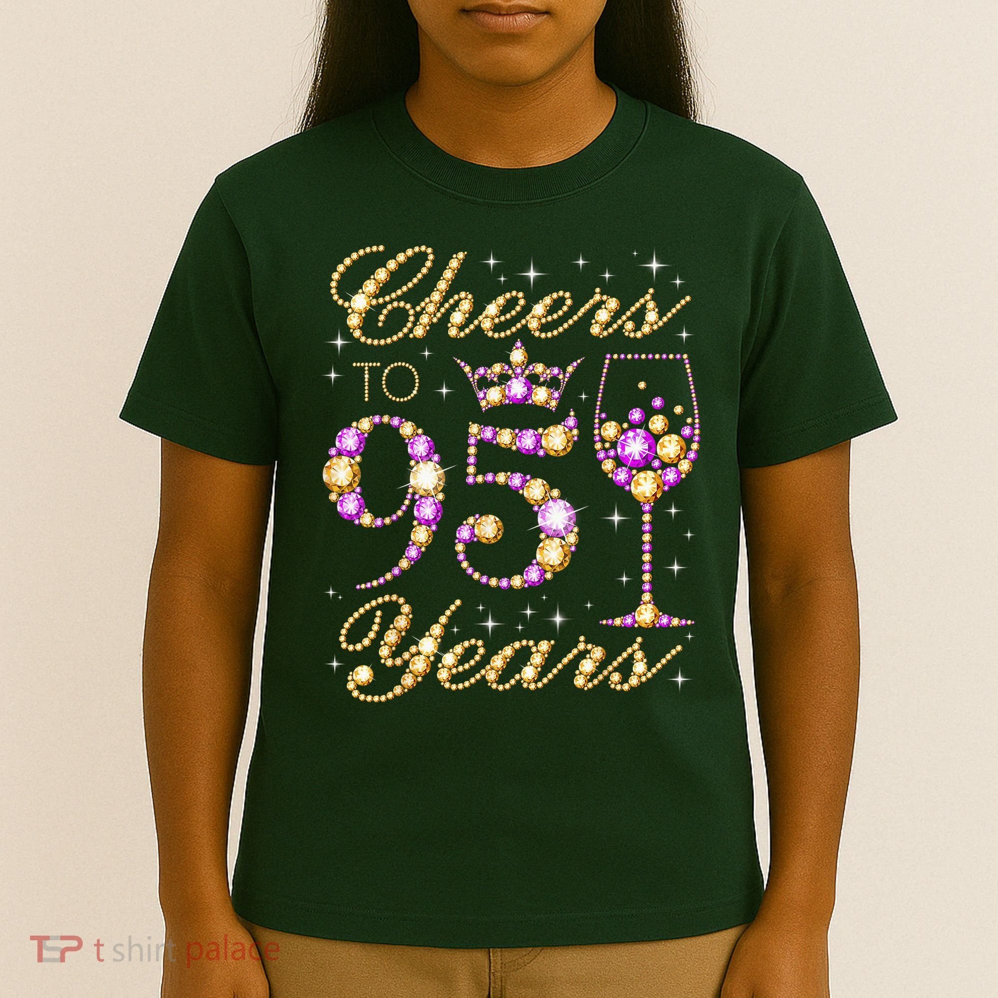 Cheers To 95 Years Old Queen 95th Birthday Party T-Shirt