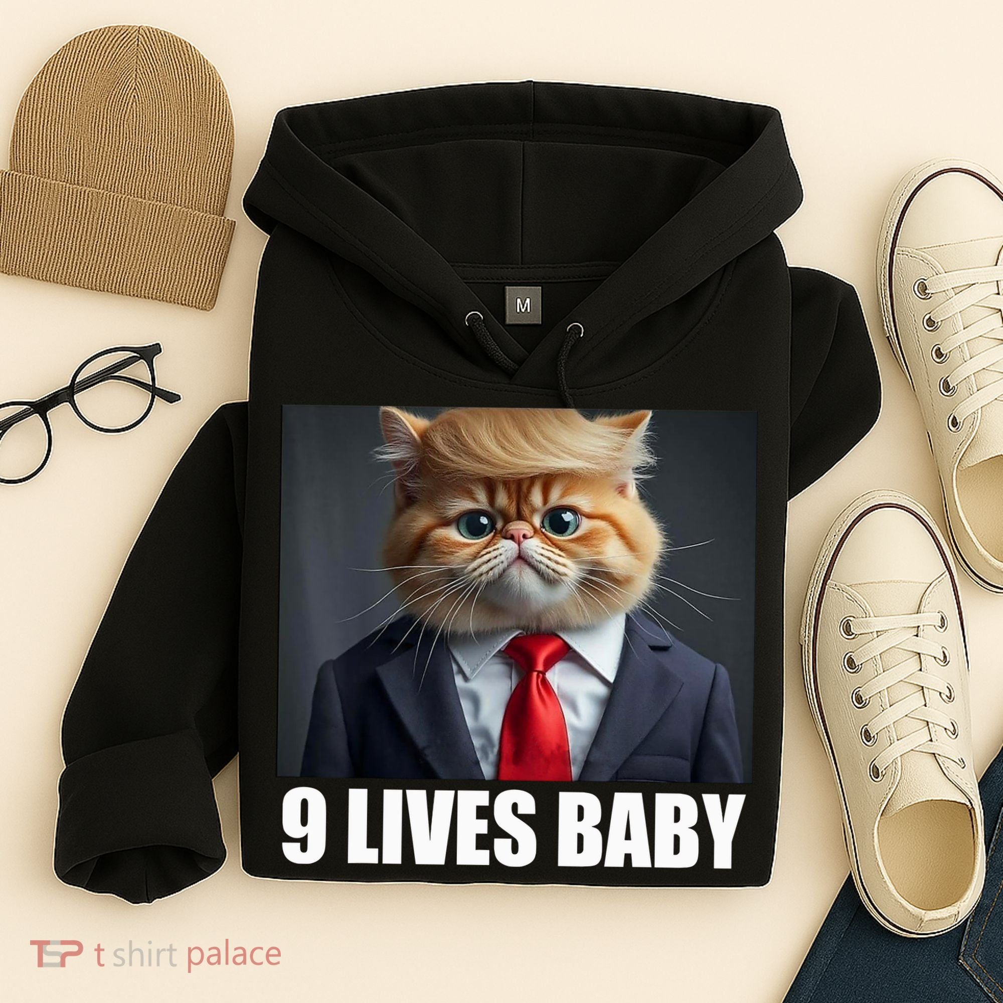 Cat Trump 9 Lives Baby Hoodie