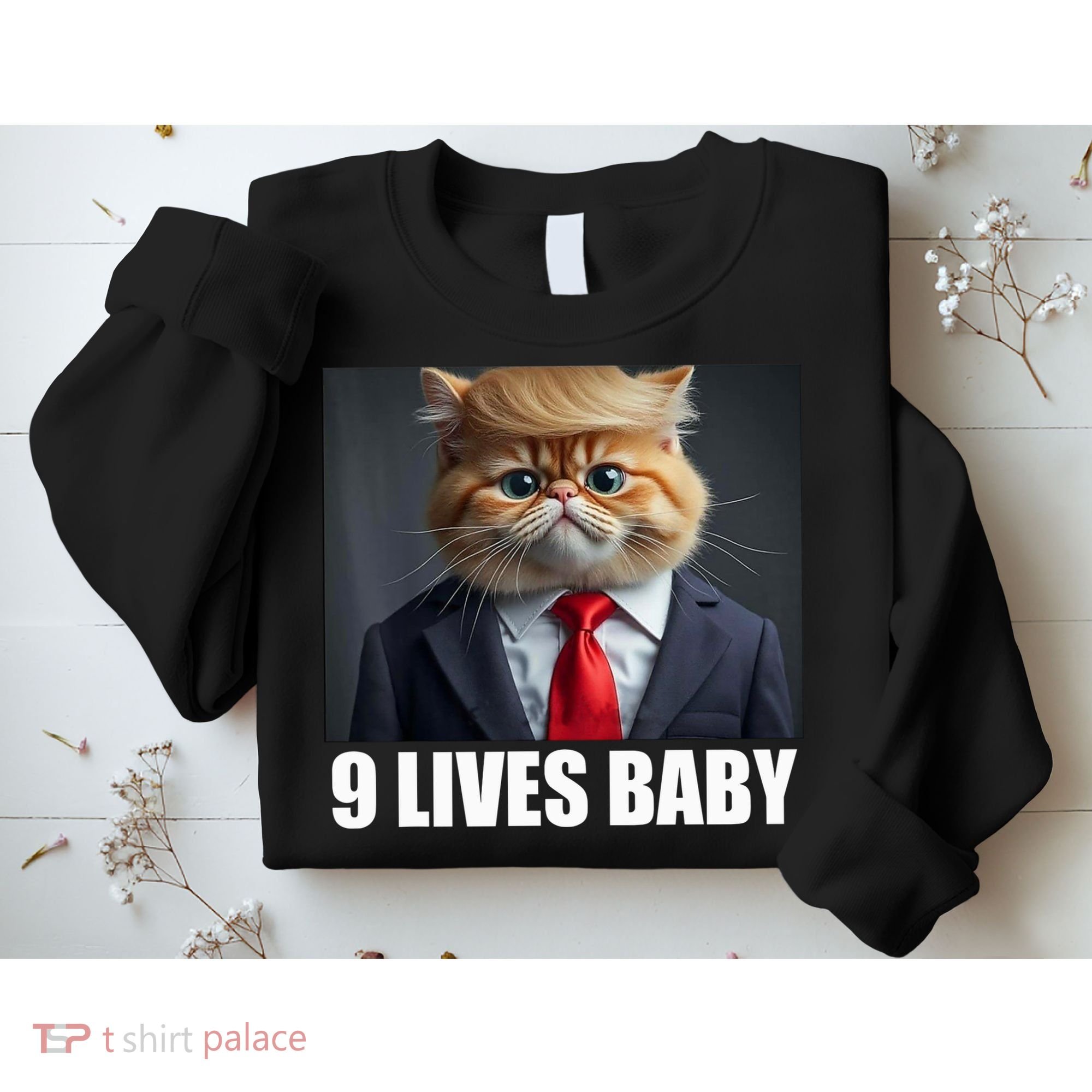 Cat Trump 9 Lives Baby Sweatshirt