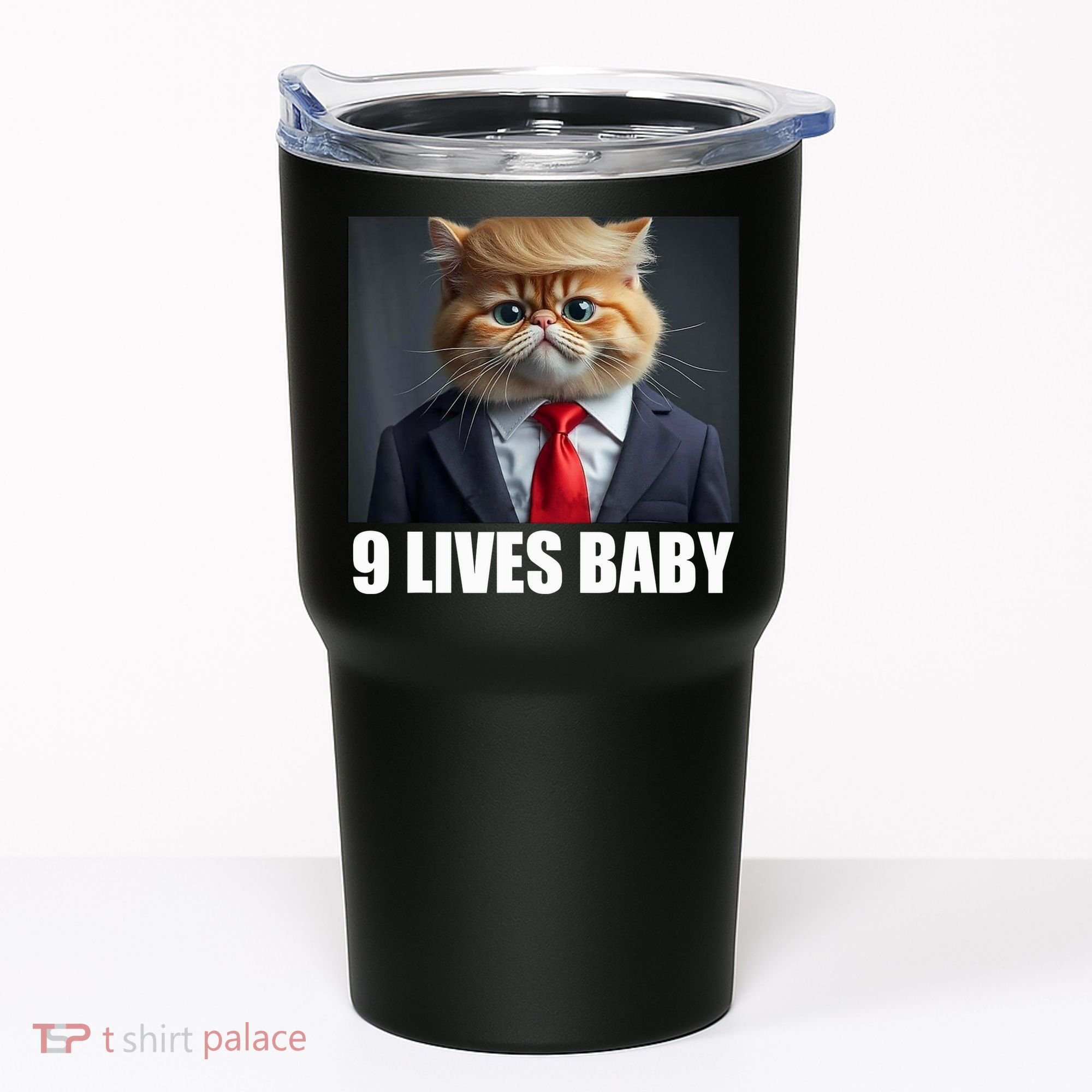 Cat Trump 9 Lives Baby Tumbler