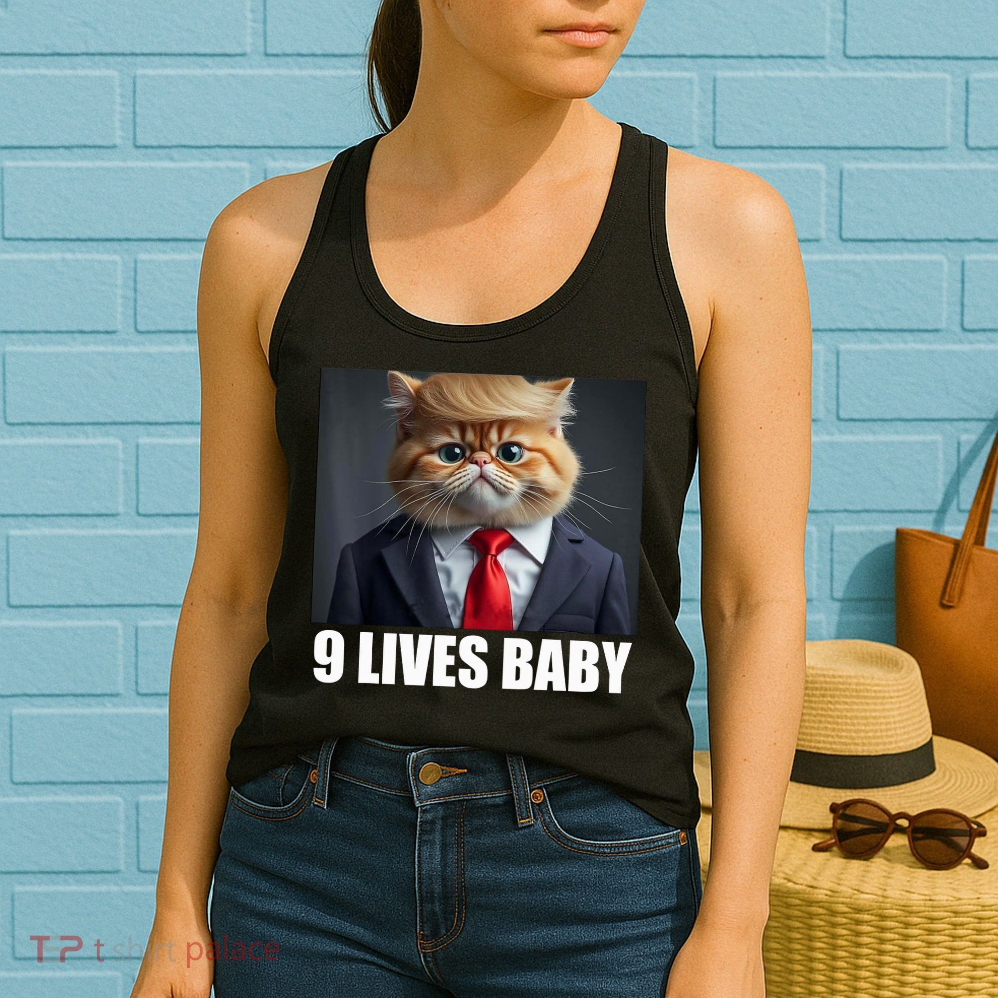 Cat Trump 9 Lives Baby Women's Tank Top