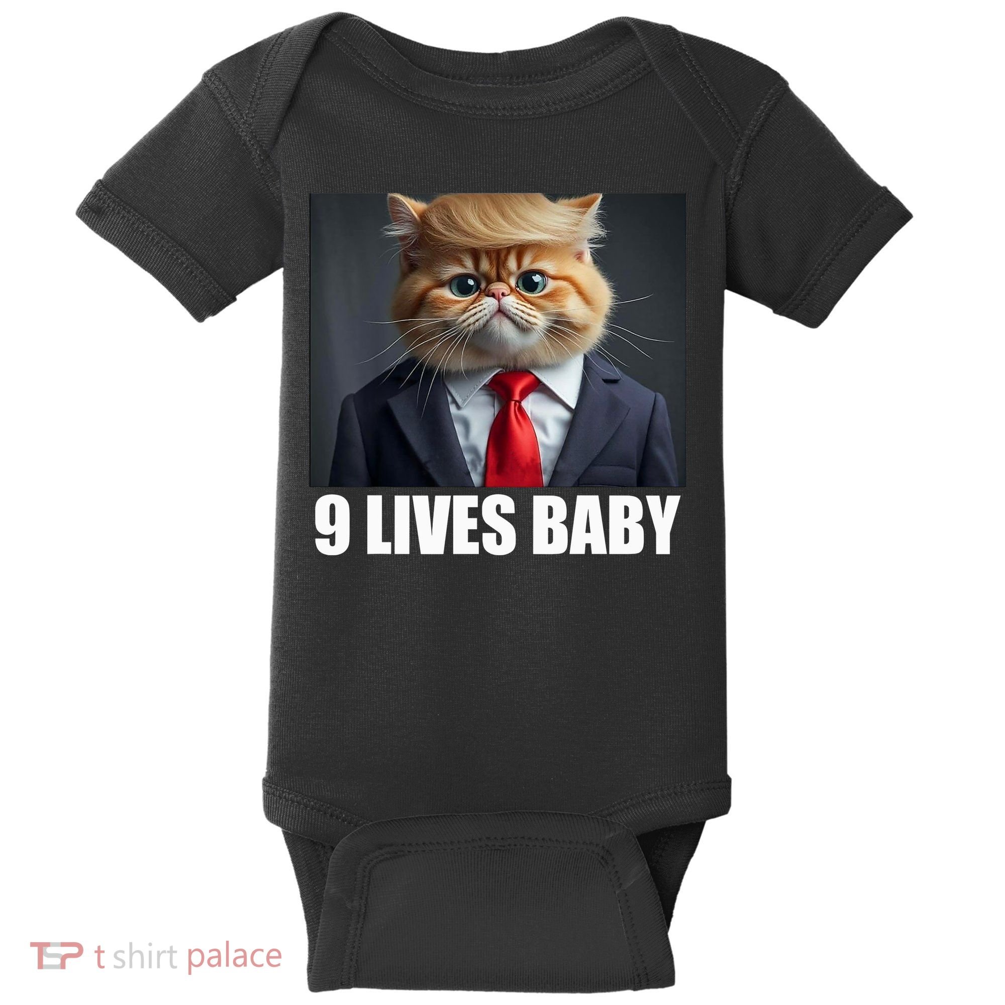 Cat Trump 9 Lives Baby Baby Bodysuit