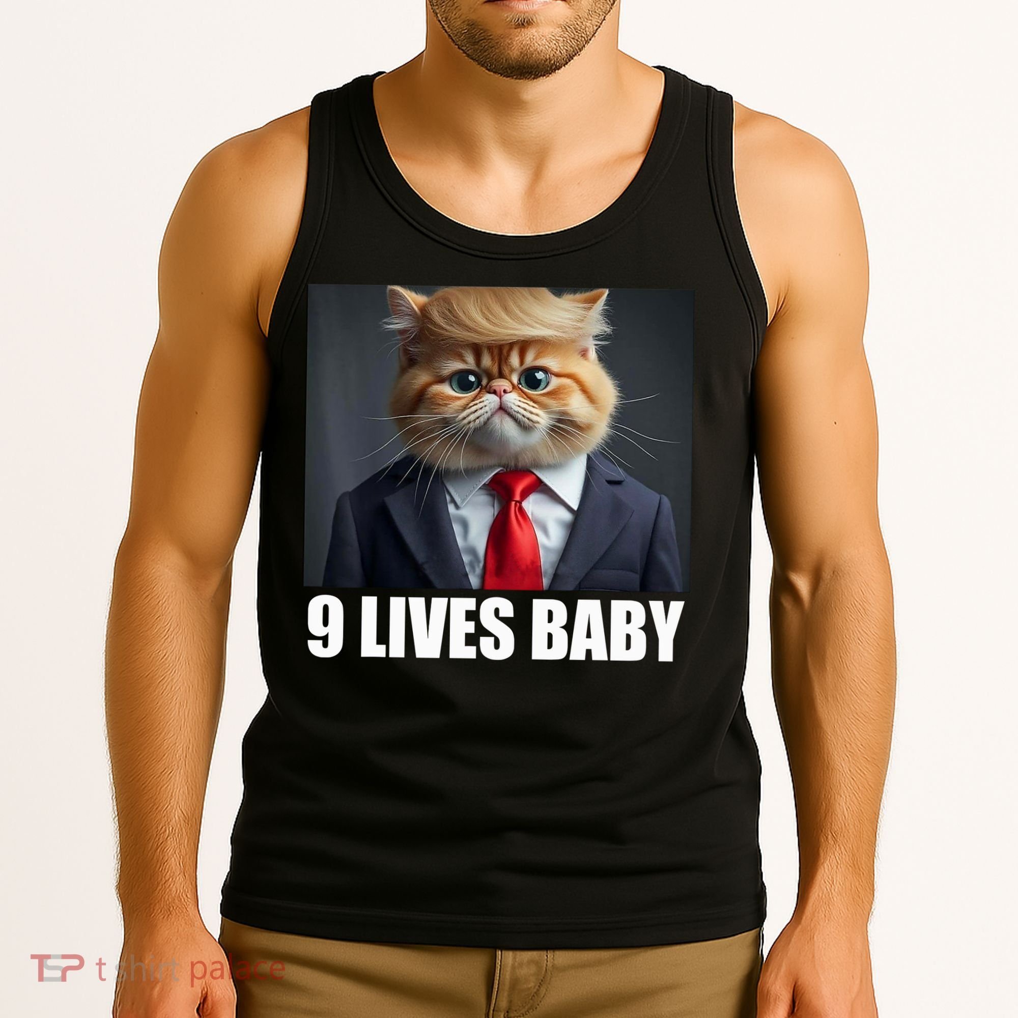Cat Trump 9 Lives Baby Tank Top