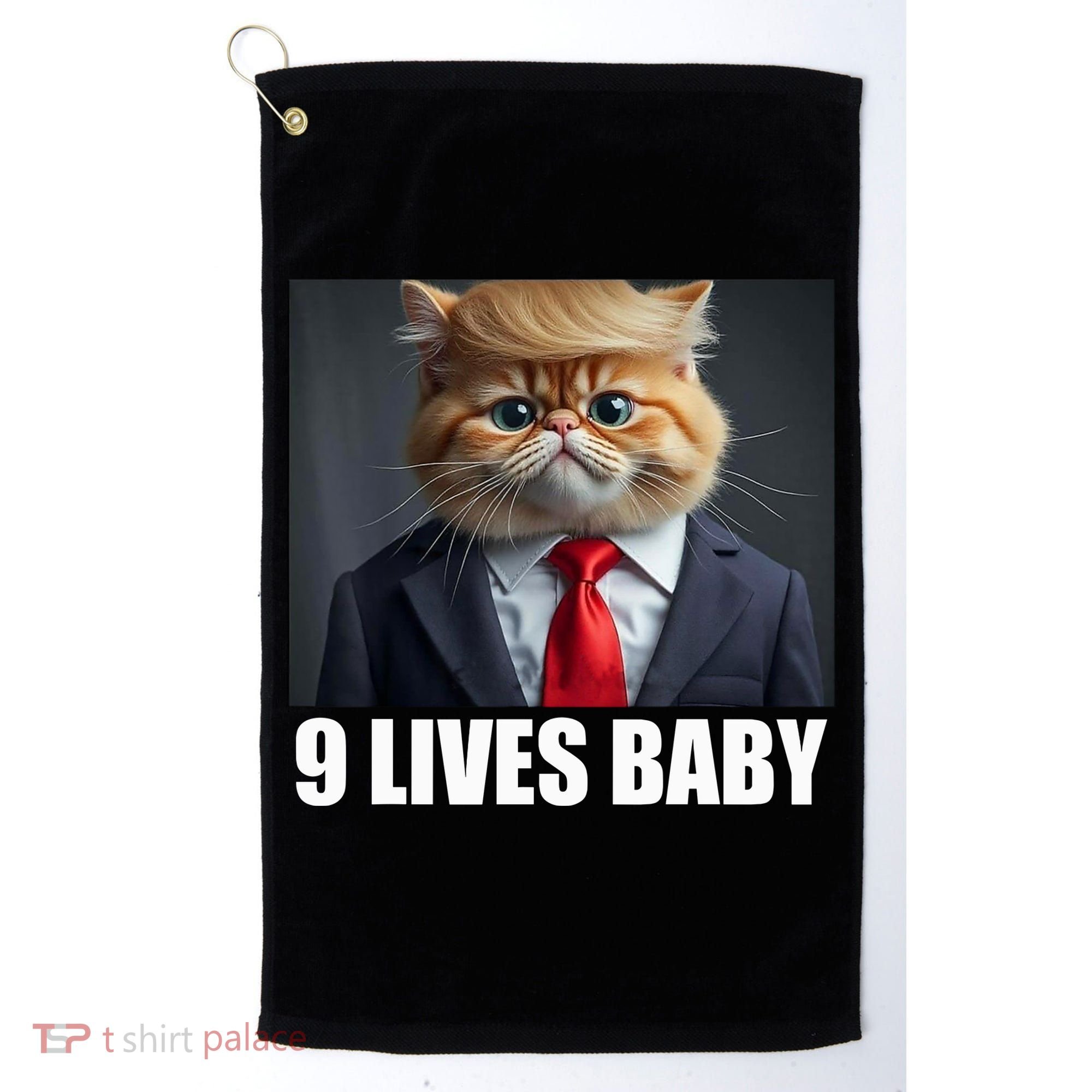 Cat Trump 9 Lives Baby Golf Towel