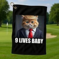 Cat Trump 9 Lives Baby Golf Towel thumb 1
