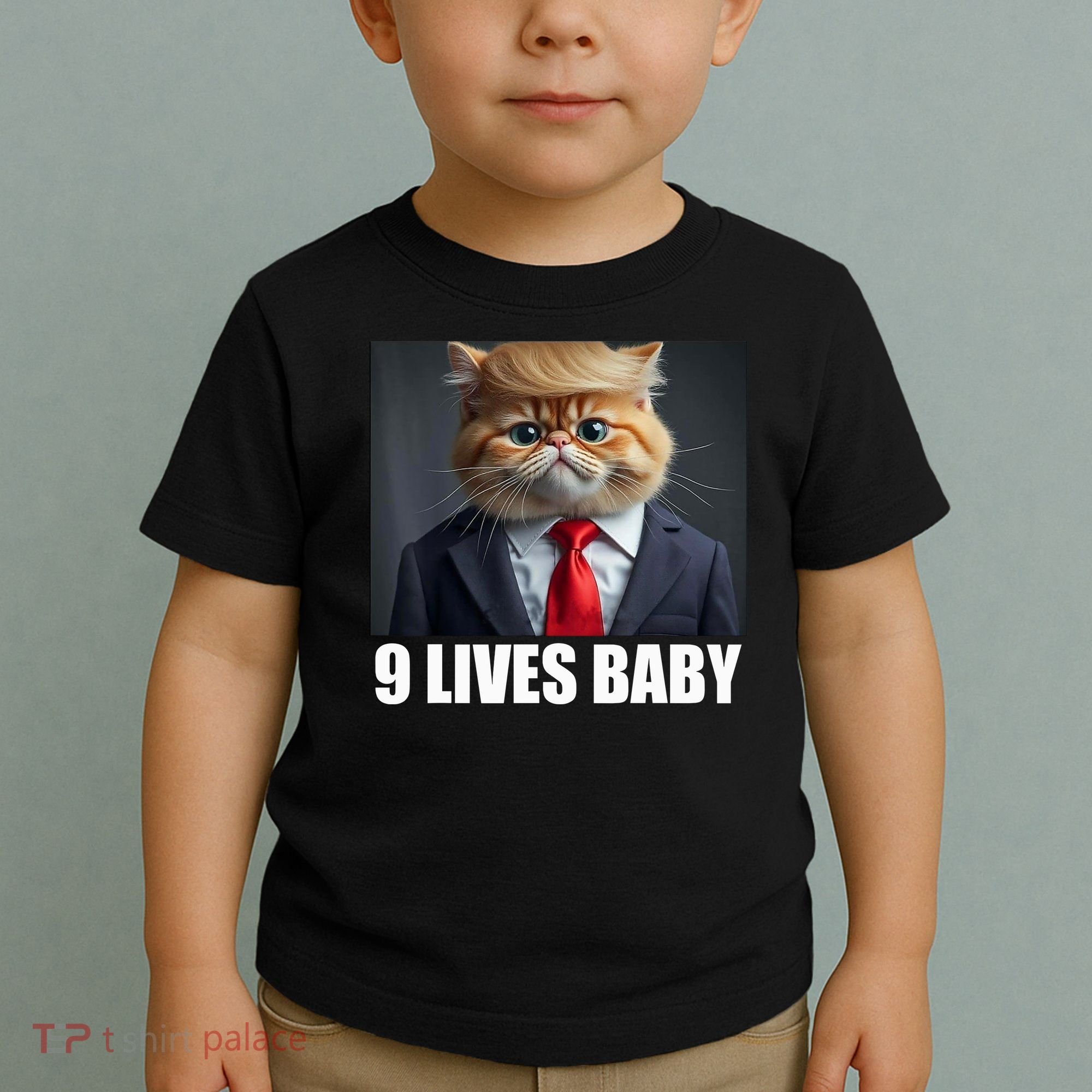 Cat Trump 9 Lives Baby Toddler T-Shirt