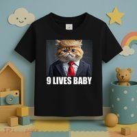 Cat Trump 9 Lives Baby Toddler T-Shirt thumb 3